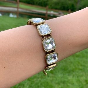 NEW Retro Glam Square-Cut Clear Crystal Bracelet Chloe + Isabel